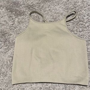 LSKD Minimal Seamless Crop Ribbed Tank